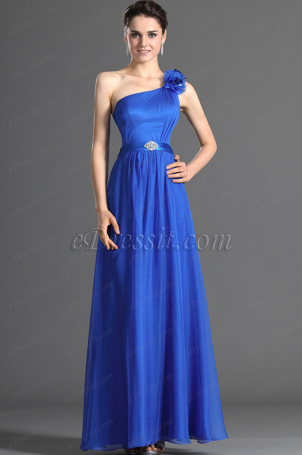 Attractive Blue Long Bridesmaid Dress