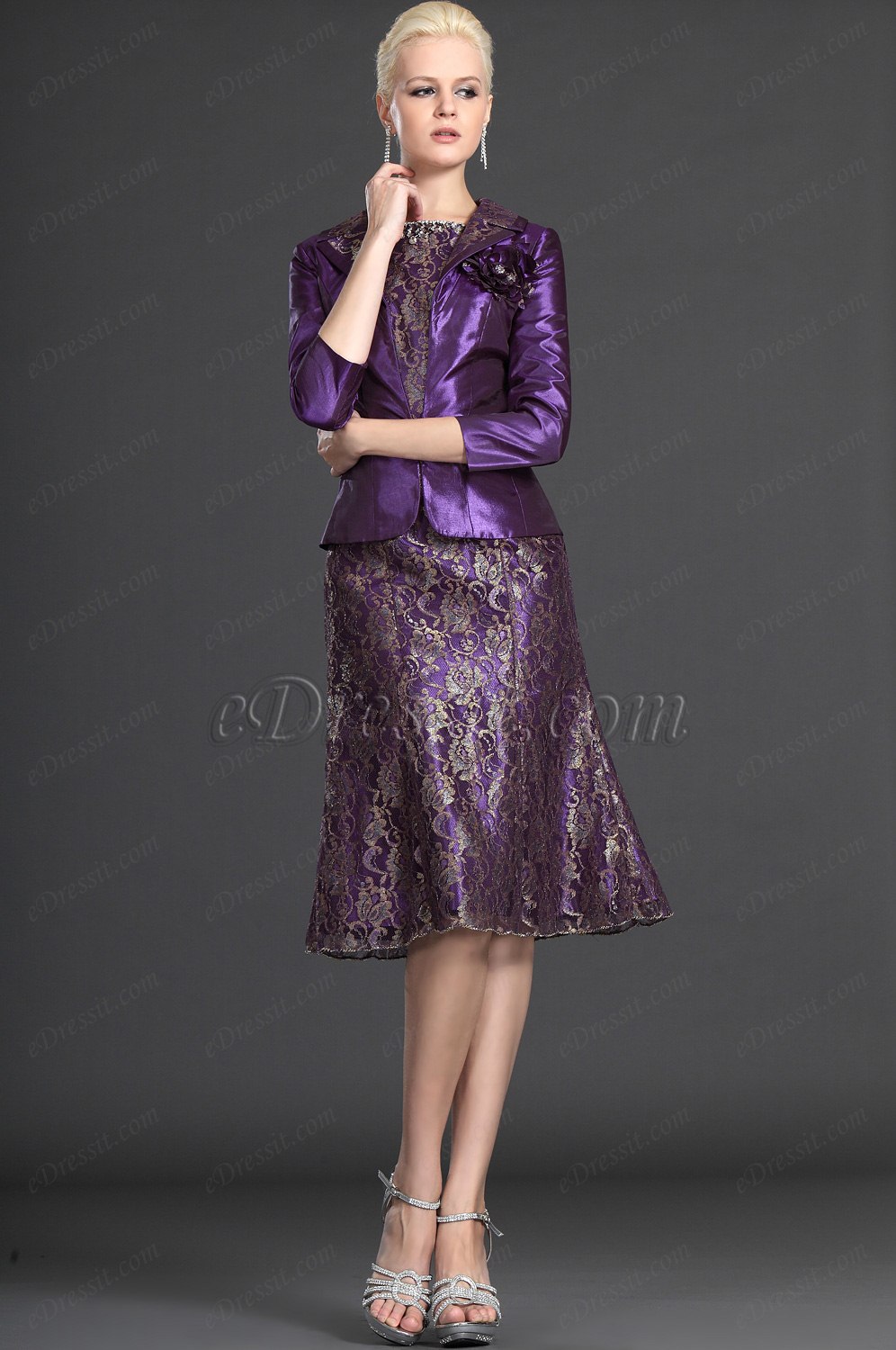 Elegant Purple Two Pieces Mother of the Bride Dress