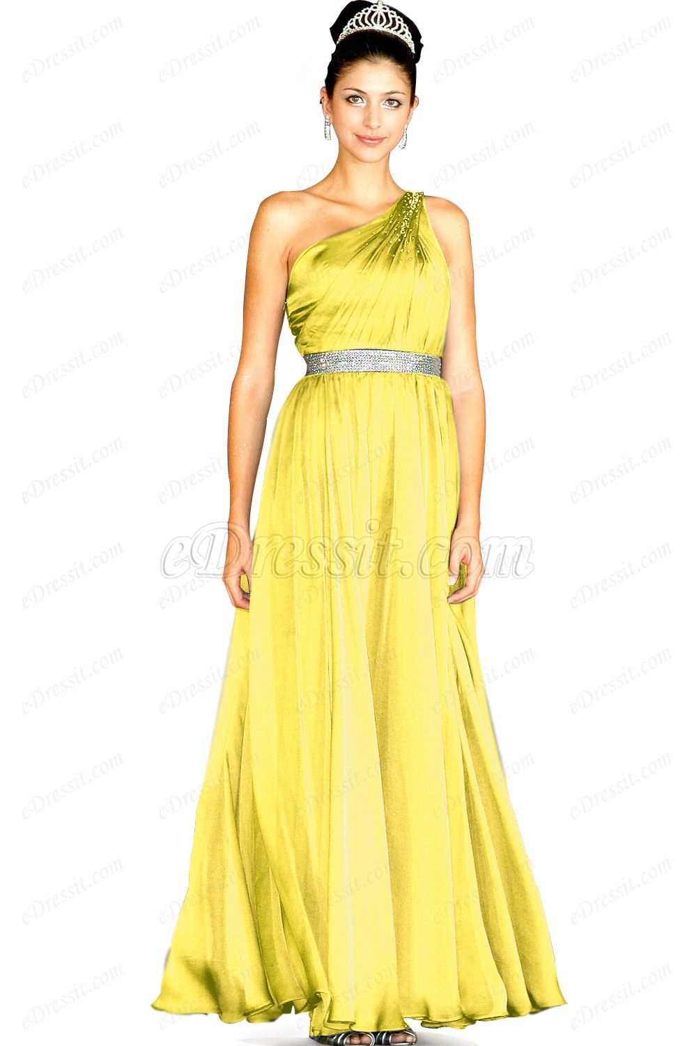 Clearance Sale !  Amazing Single Shoulder Evening Dress