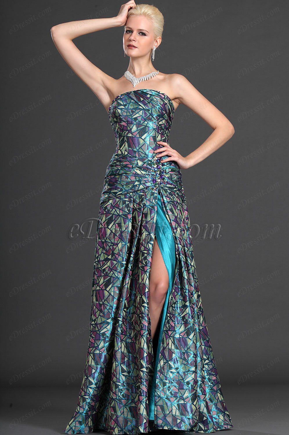 Elegance Strapless Evening Dress