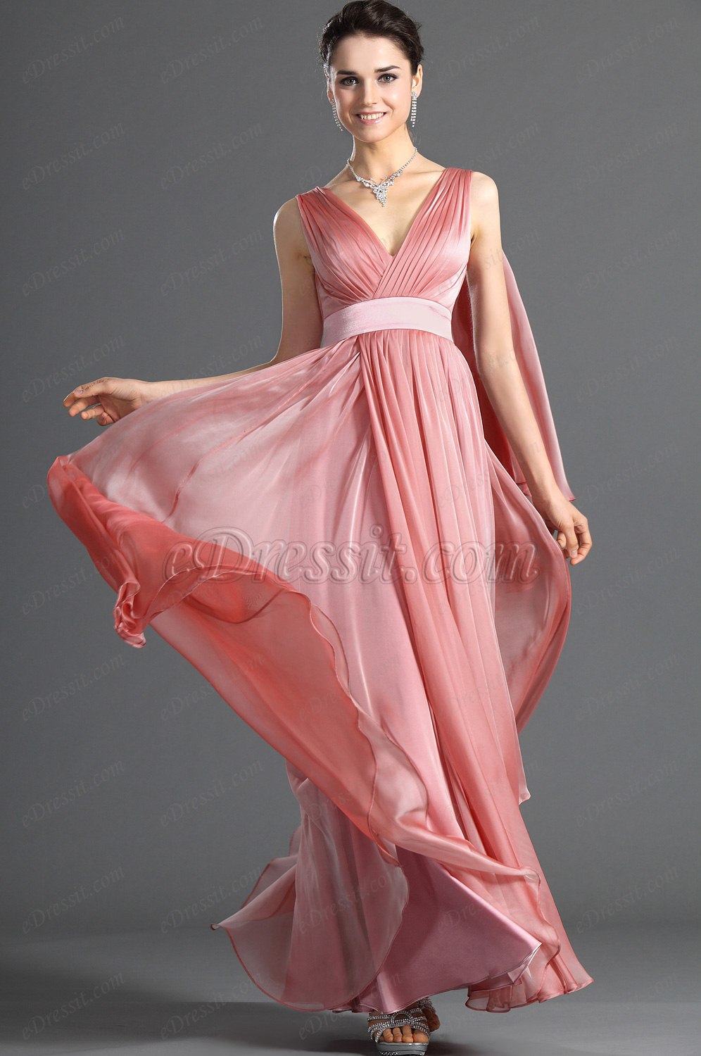 Gorgeous V-cut Evening Dress