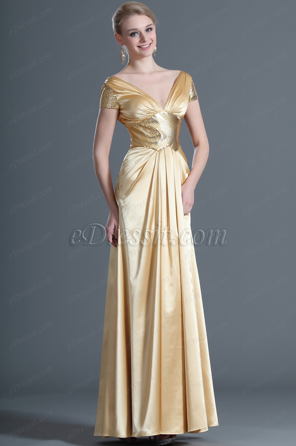 2012 New Fabulous Cap sleeves Evening Dress