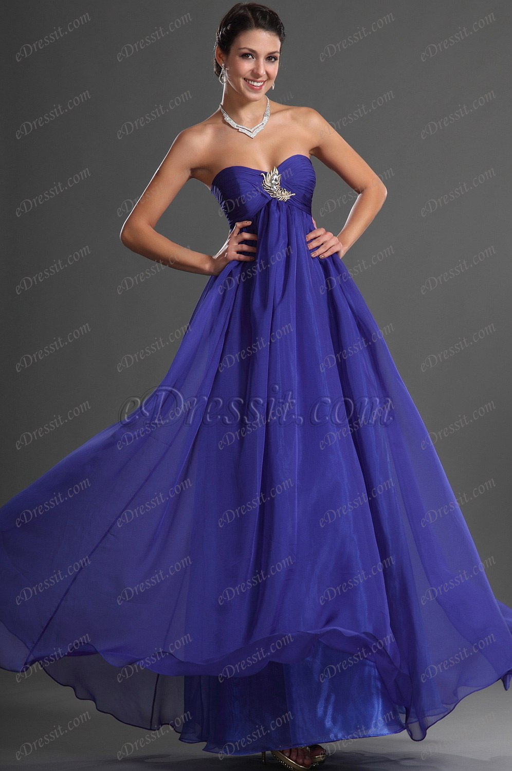 Sweety Heart Blue Evening Dress