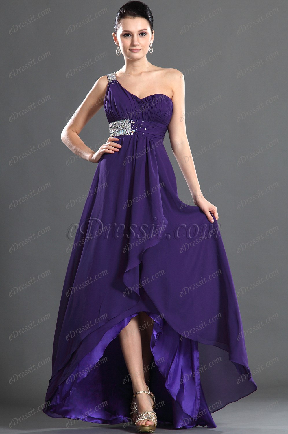 Fabulous One Shoulder Evening Dress