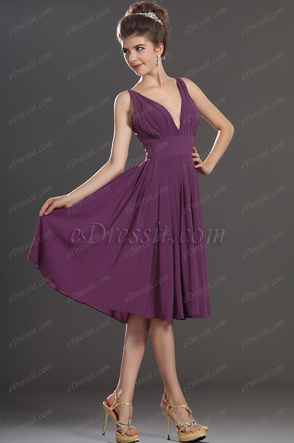 Clearance Sale!  V-cut lovely Evening Dress