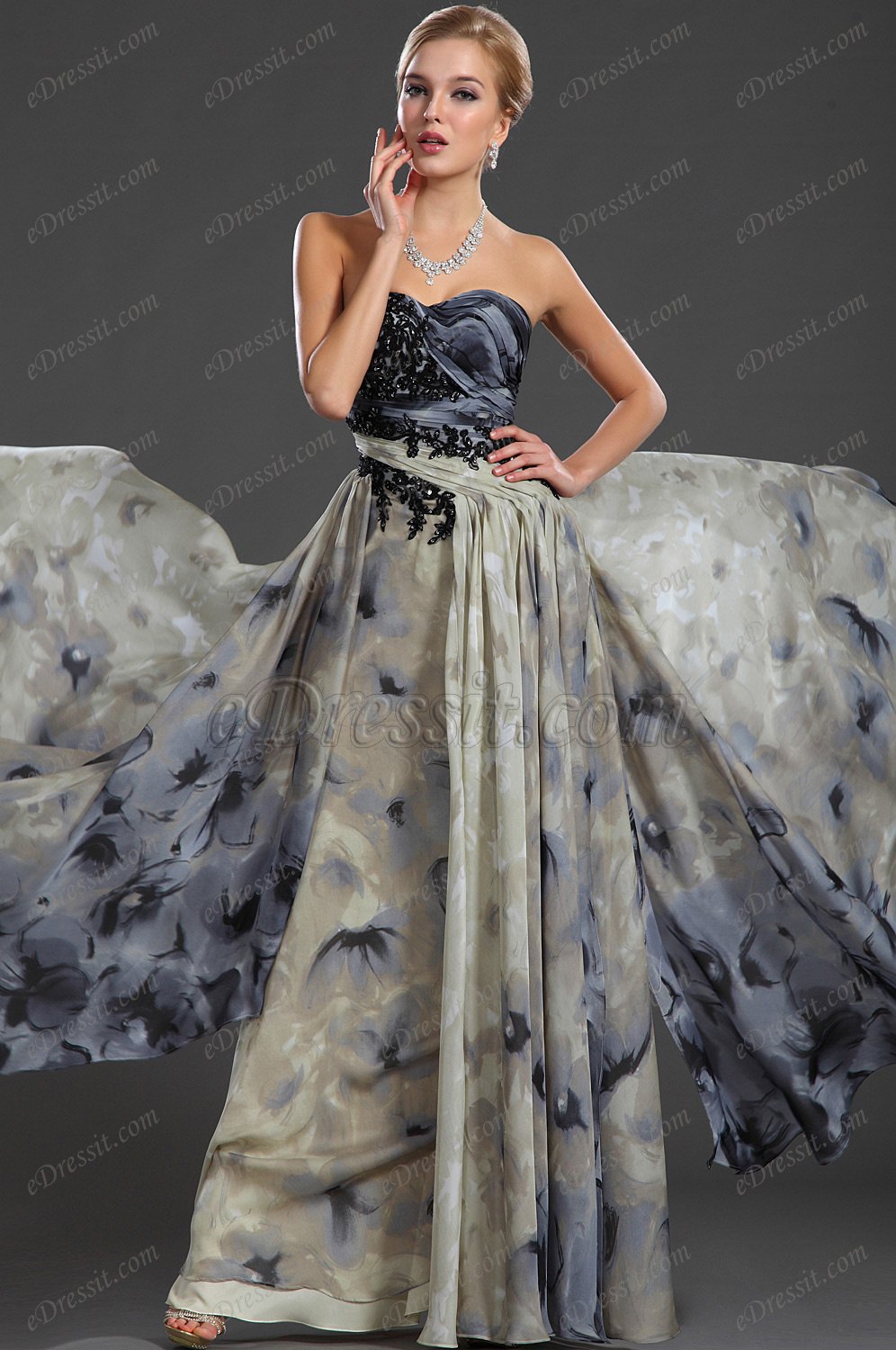 New Gorgeous Strapless Evening Dress