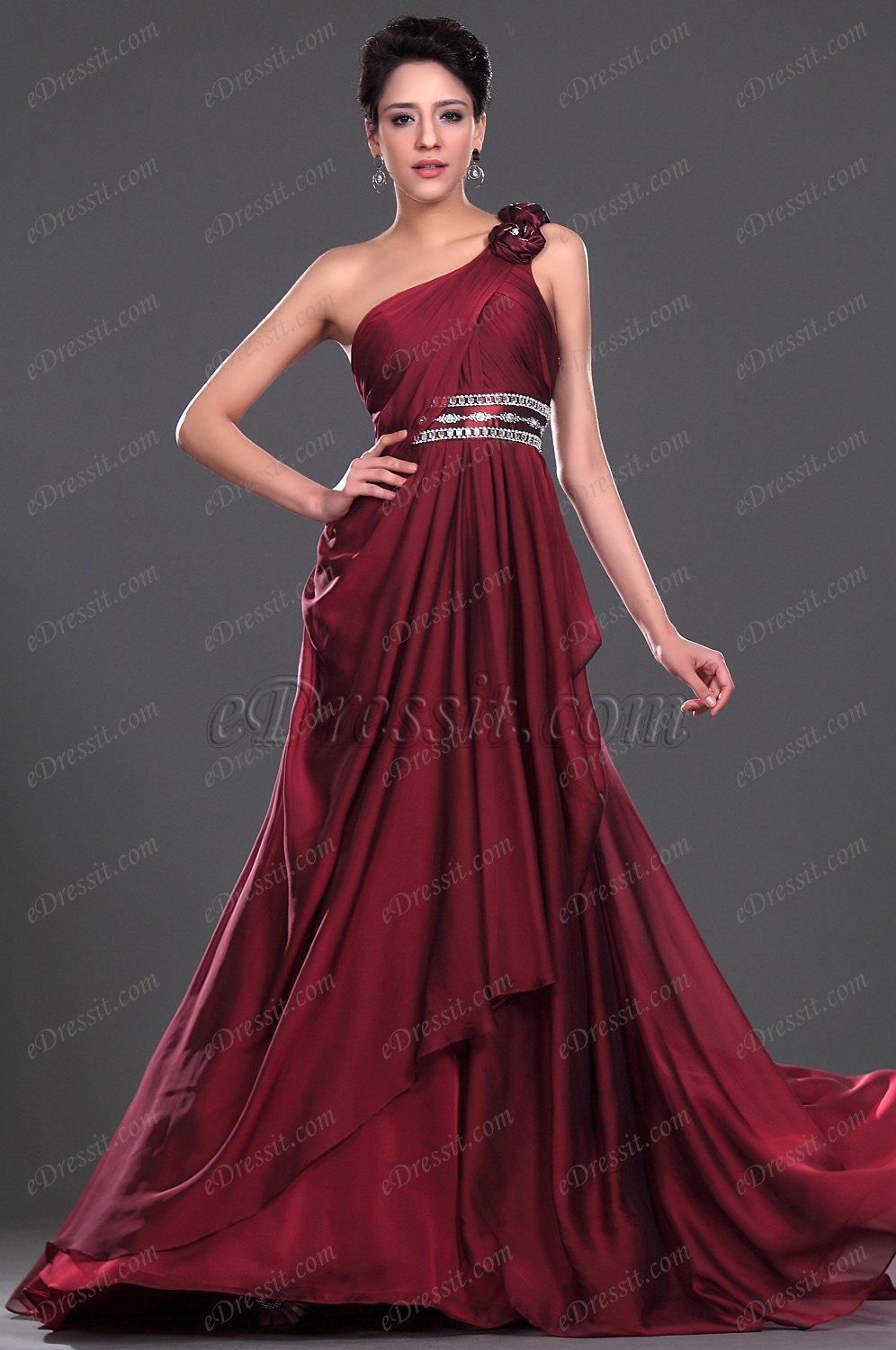 Clearance Sale !  Stunning One Shoulder Evening Dress