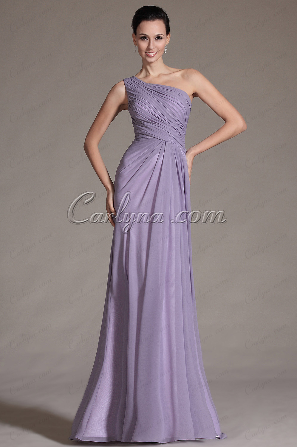 Simple One Shoulder Style Evening Dress Bridesmaid Dress