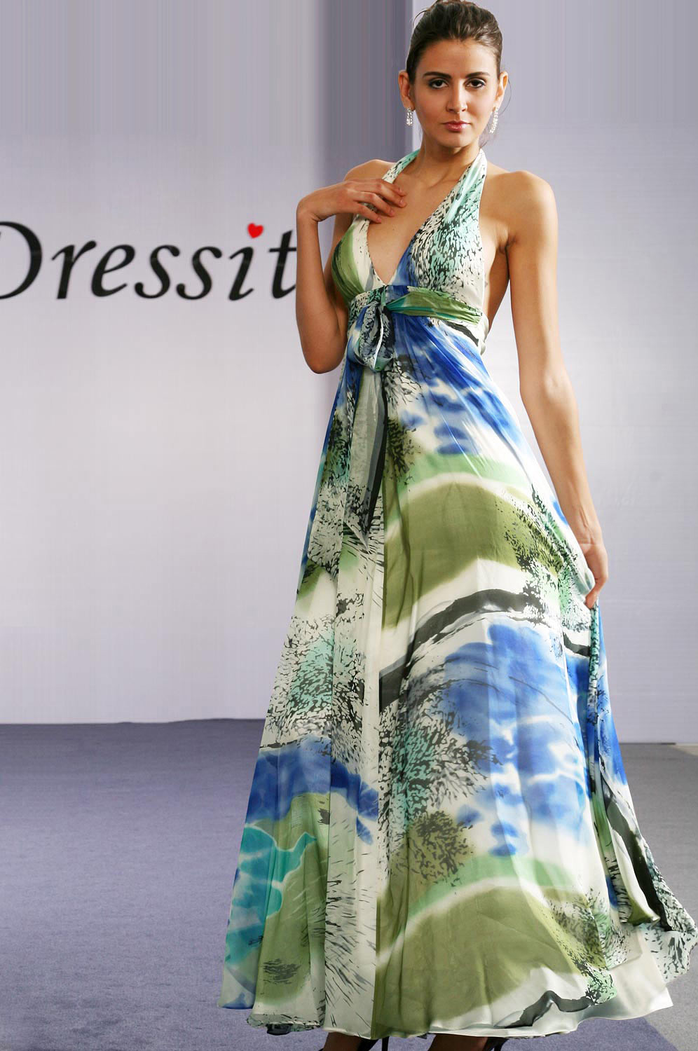 Elégante V-cut Robe de Soirée