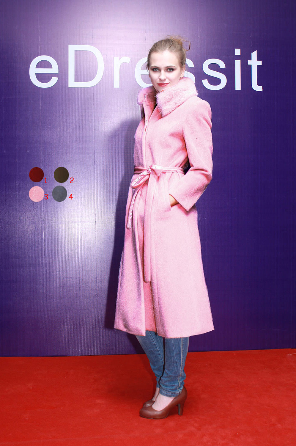 Neuer Pinker Frauen Mantel