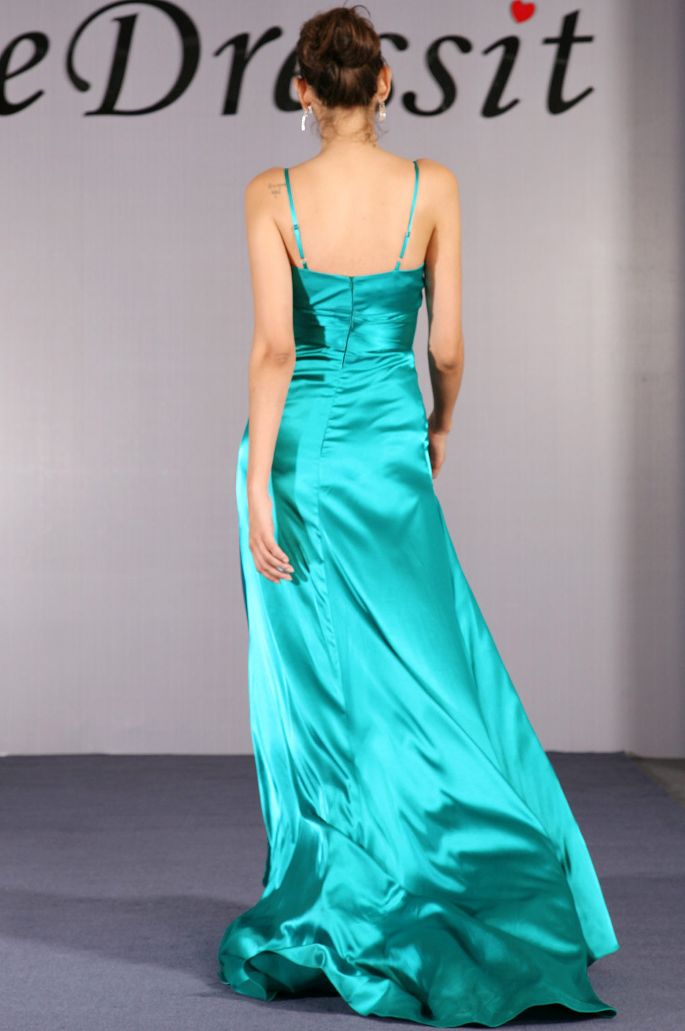 Elegant V cut Evening Dress