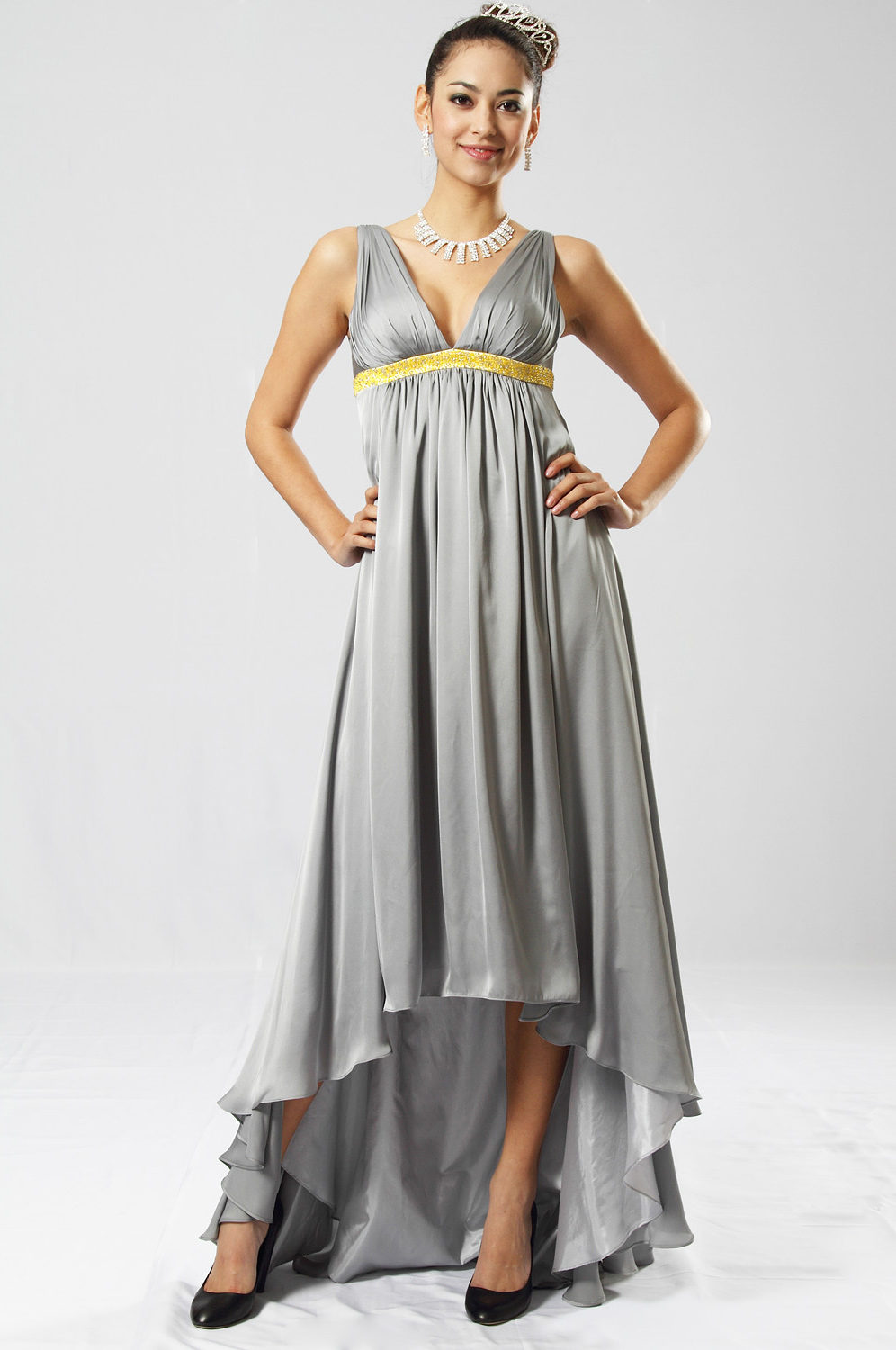 Fabulous Plunging V-Cut Evening Dress