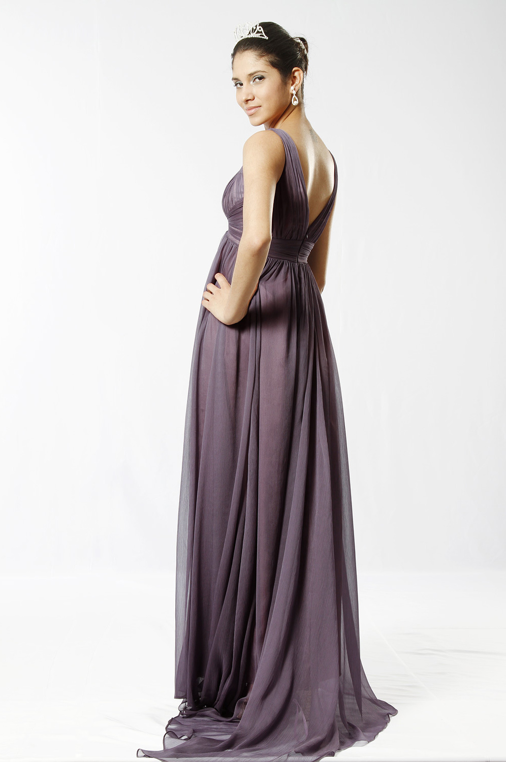 Elegant V-Cut Evening Dress