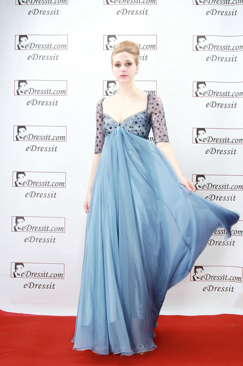 Robe de Soirée Charmant Bleu