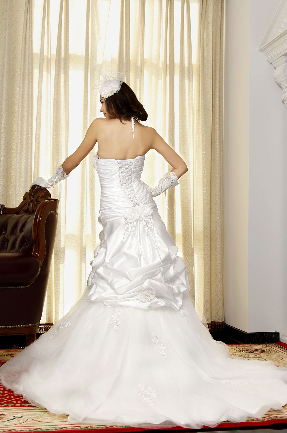 Rein Weiß Glanz Brautkleid