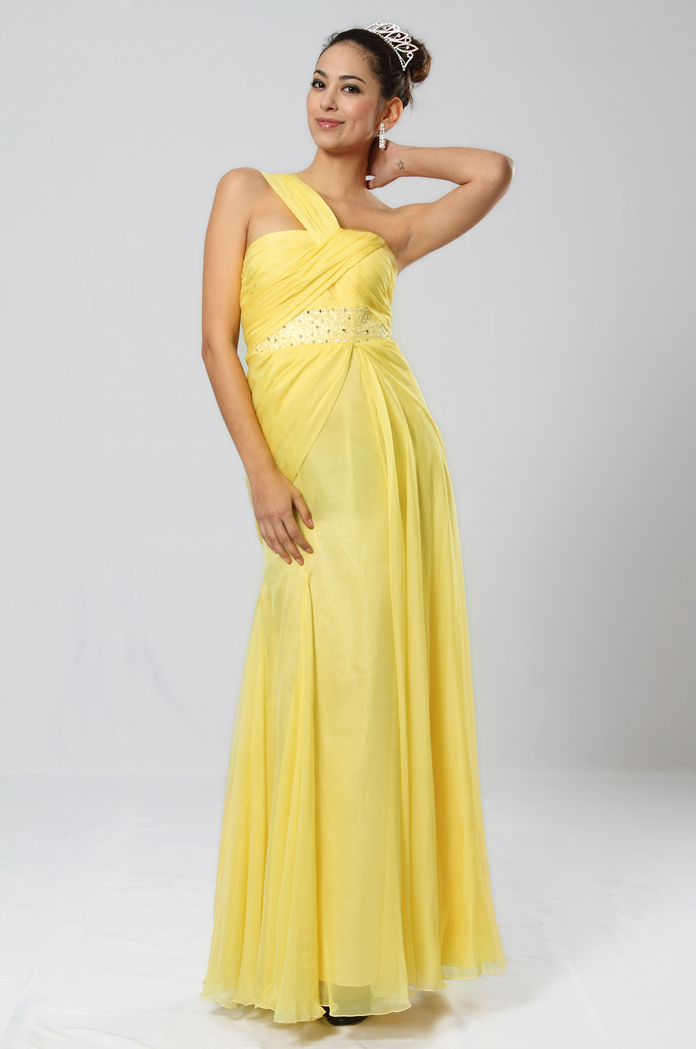 On sale !!  Celebrity Sexy yellow  Prom Gown Evening Dress