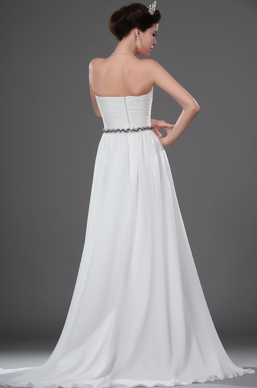 Einfach Eleganz Traegerlos Brautkleid