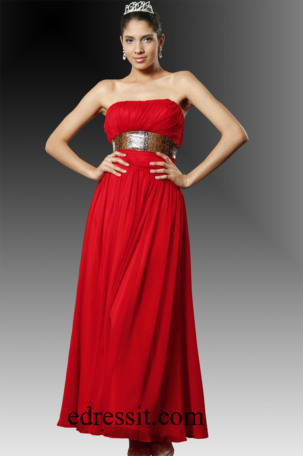 NUEVO VESTIDO DE NOCHE  SIN TIRANTE  ROJO