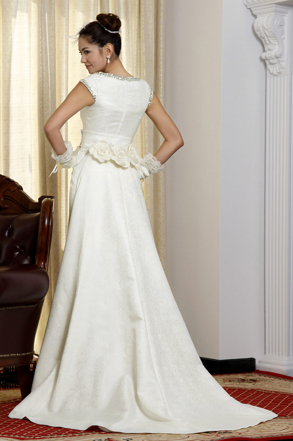 White Chinese Style Wedding Gown