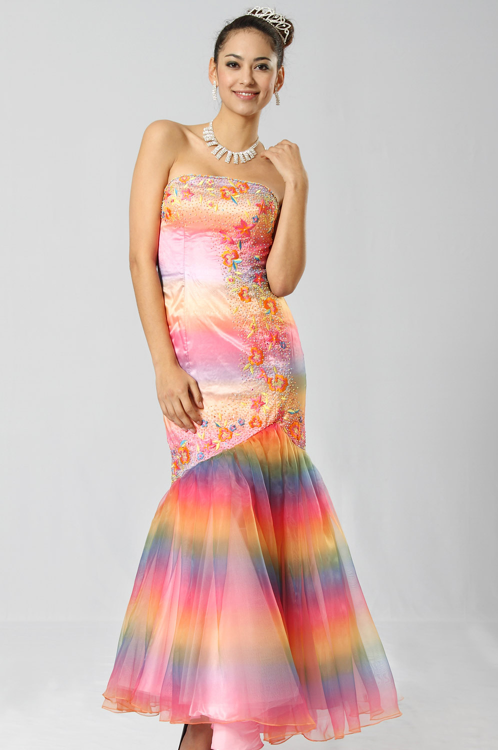 Glamorous Rainbow Prom Gown