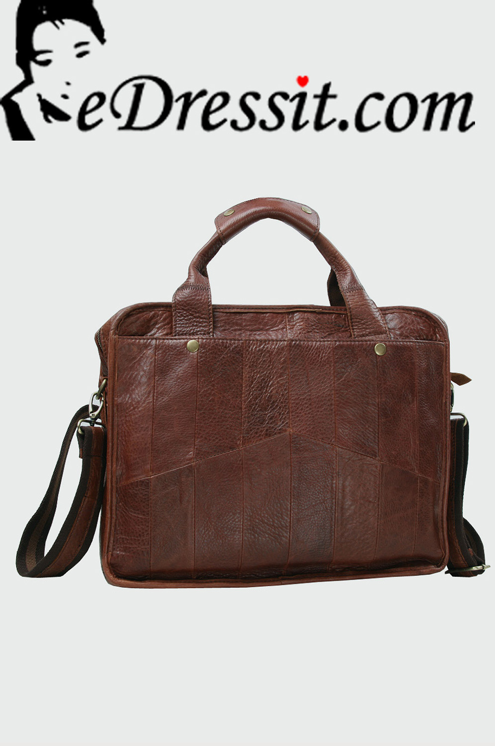 Leather Men's Messenger Shoulder Bag Briefcase