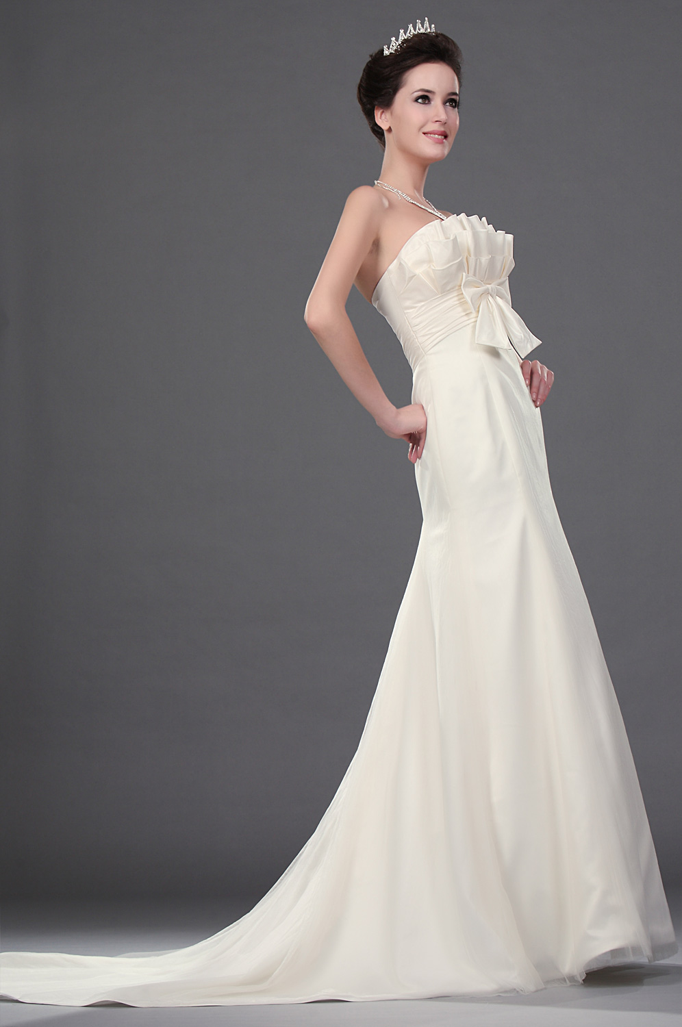 Strapless Robe de Mariee/Bal avec traine