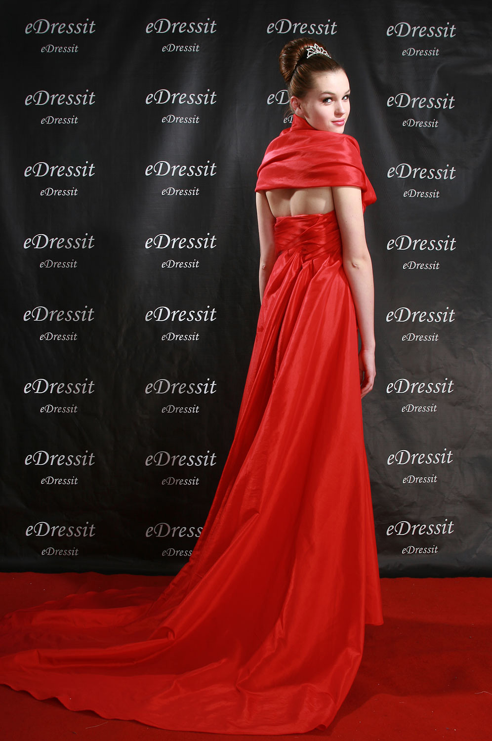 Red Hedi Klum Prom Gown Evening Dress