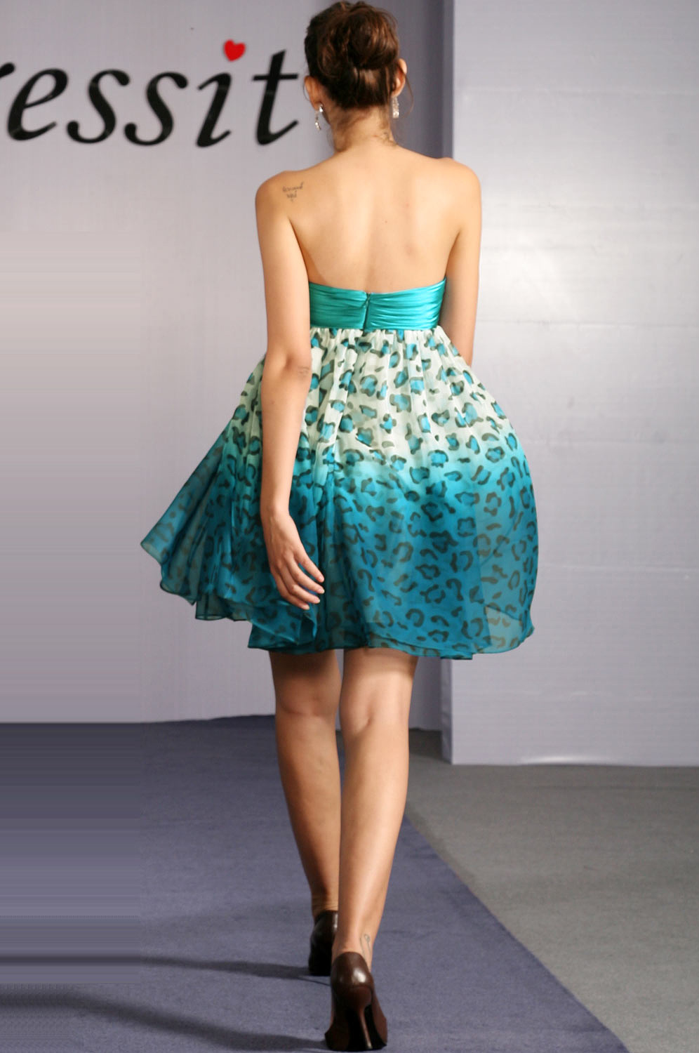 Trägerlos Floral Party Kleid/Ballkleid / Krutz Abendkleid