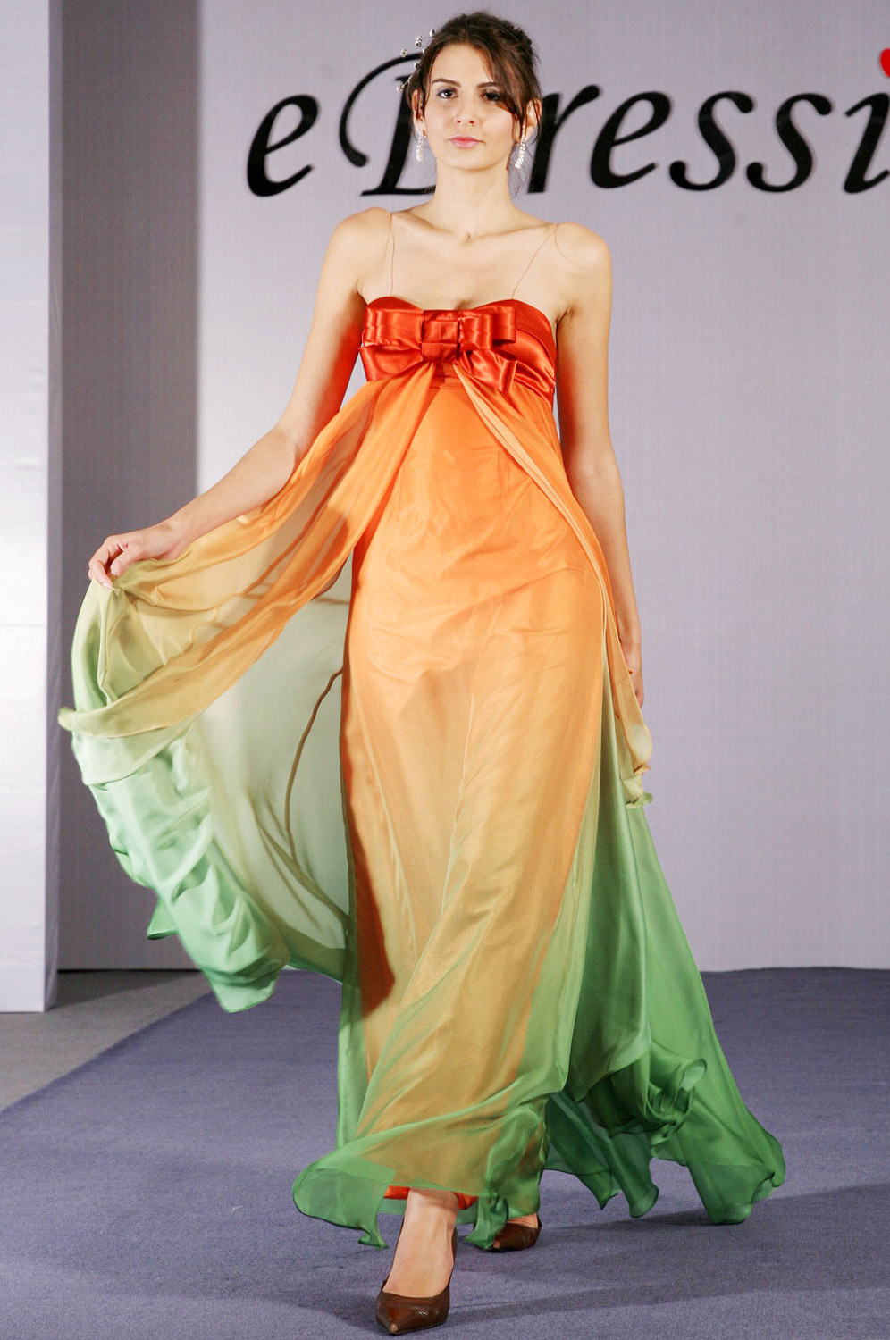 Gorgeous Gradient High Waistline Evening Dress