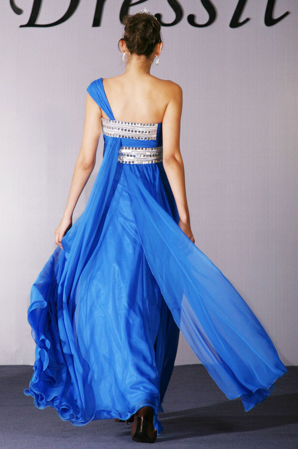 Elegant single cap sleeve Evening Dress