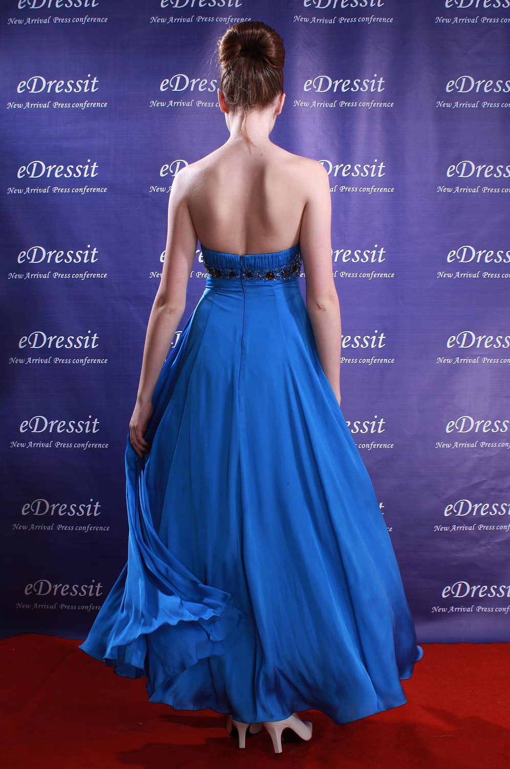 Blaues Abendkleid Ballkleid Prom