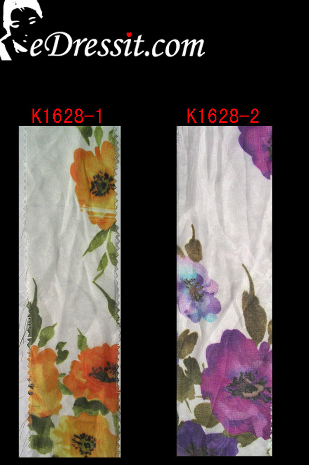 gebluemiges Seide Chiffon Abendkleid