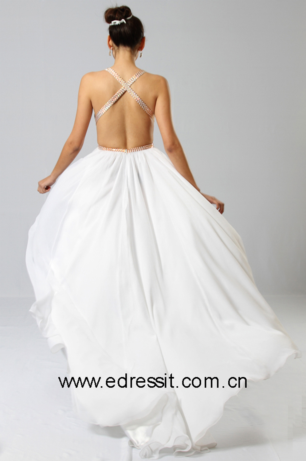 Elegant V-Schnitt Jennifer Lopez  Abendkleid lang