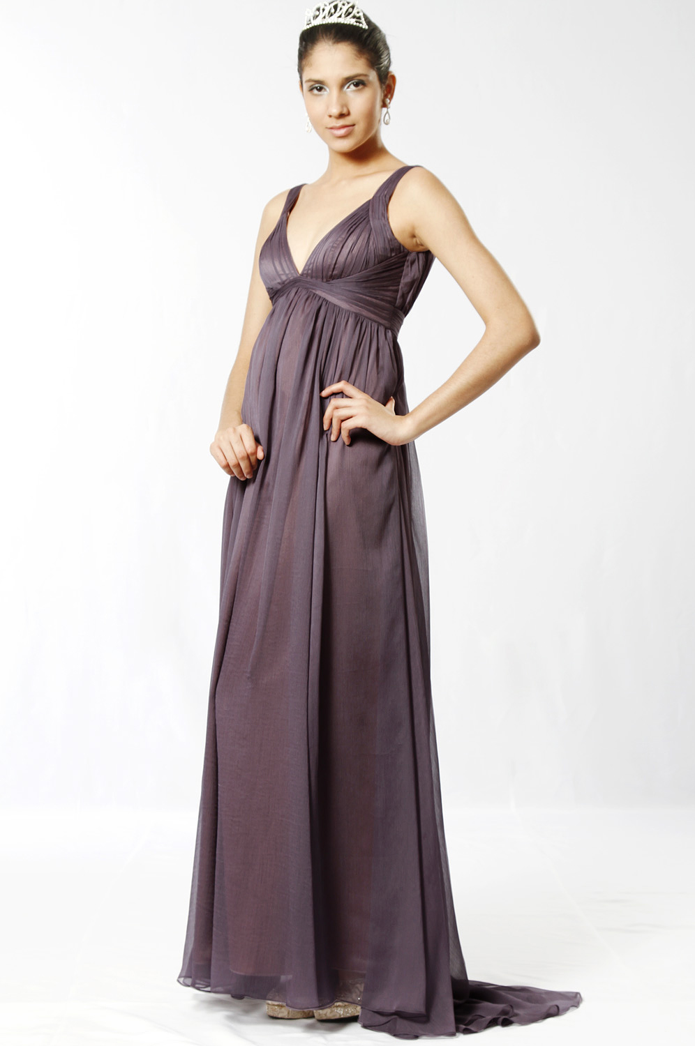 Elegant V-Cut Evening Dress