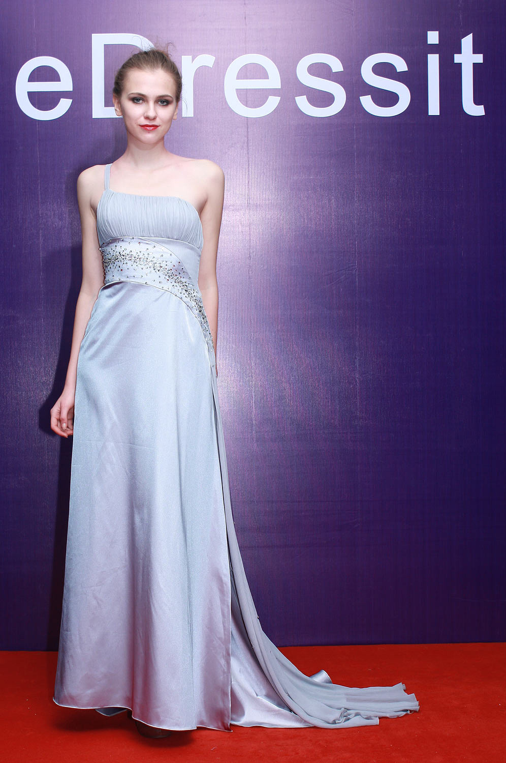 Graues Halle Berry Ballkleid Abendkleid Tantzenmode