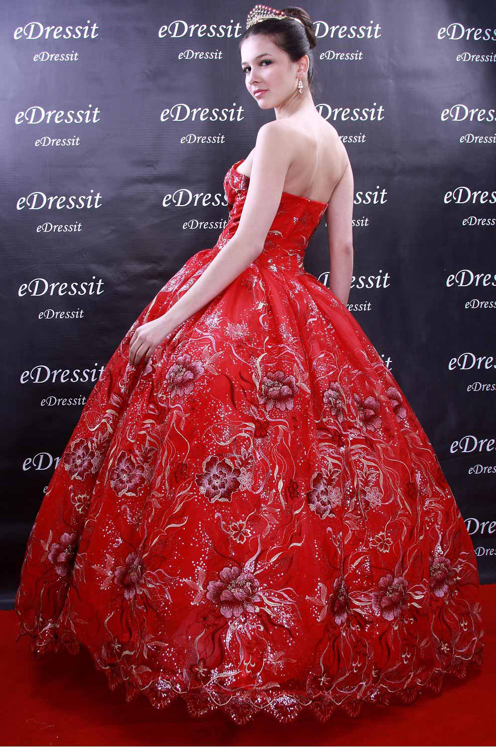 Red Prom Gown Evening Wedding Dress