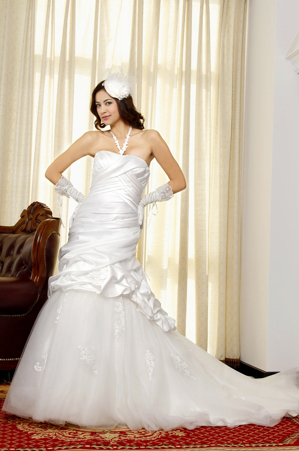 Rein Weiß Glanz Brautkleid