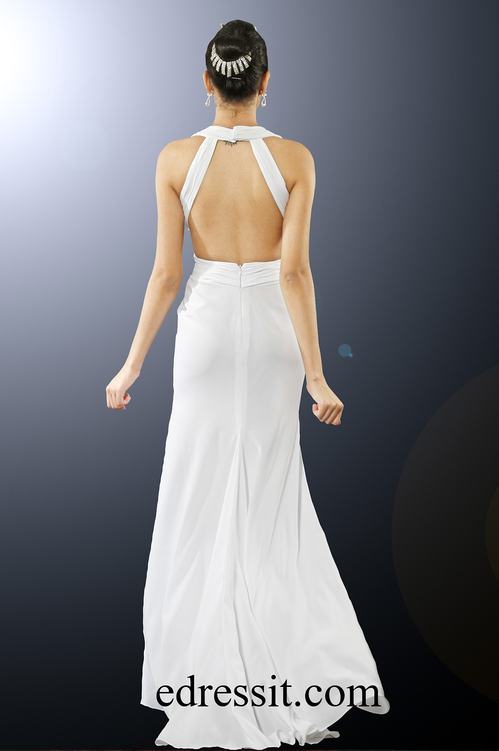 NUEVO SEXY VESTIDO DE NOCHE  ESCOTE EN V BLANCO