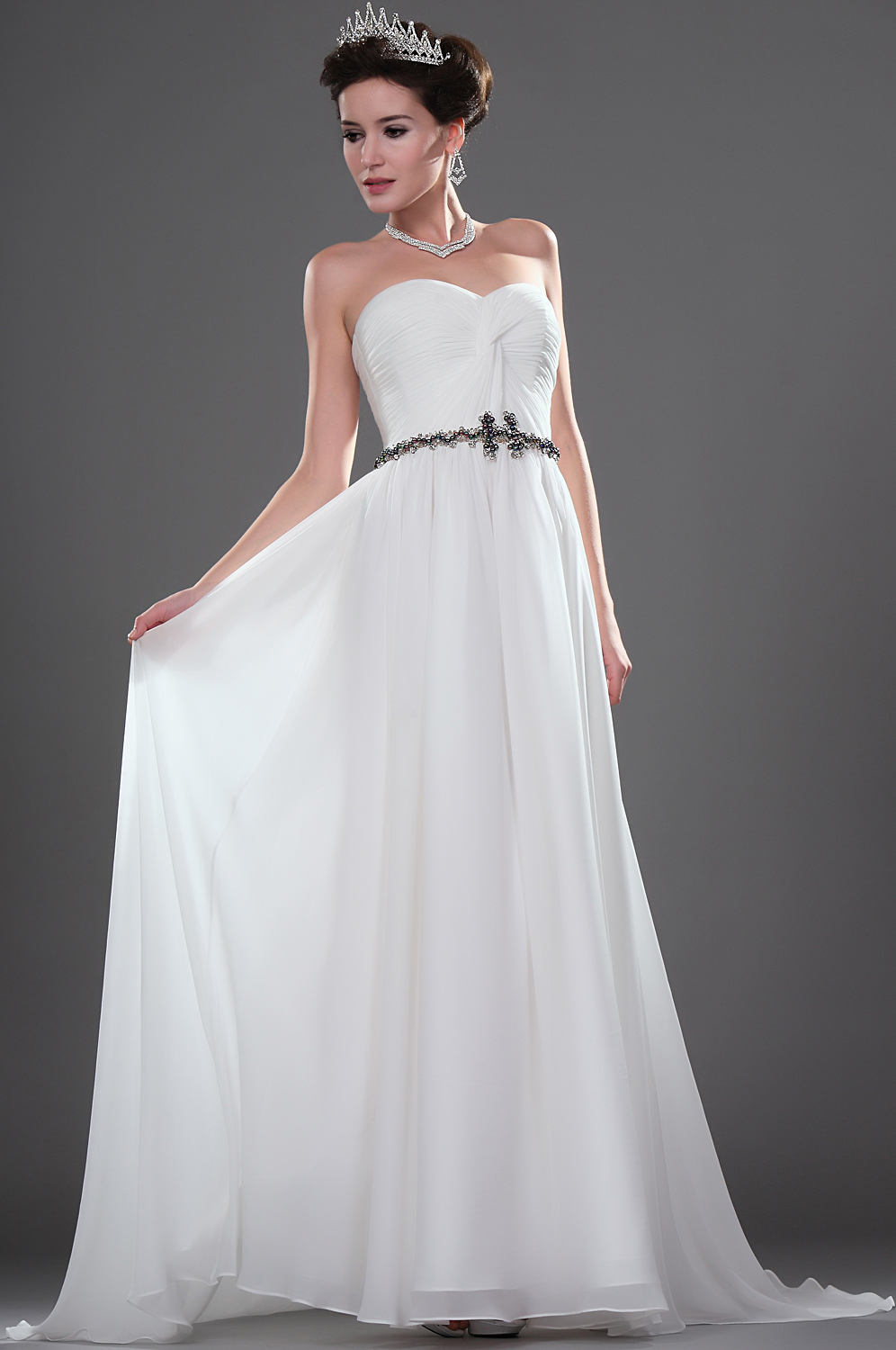 Einfach Eleganz Traegerlos Brautkleid