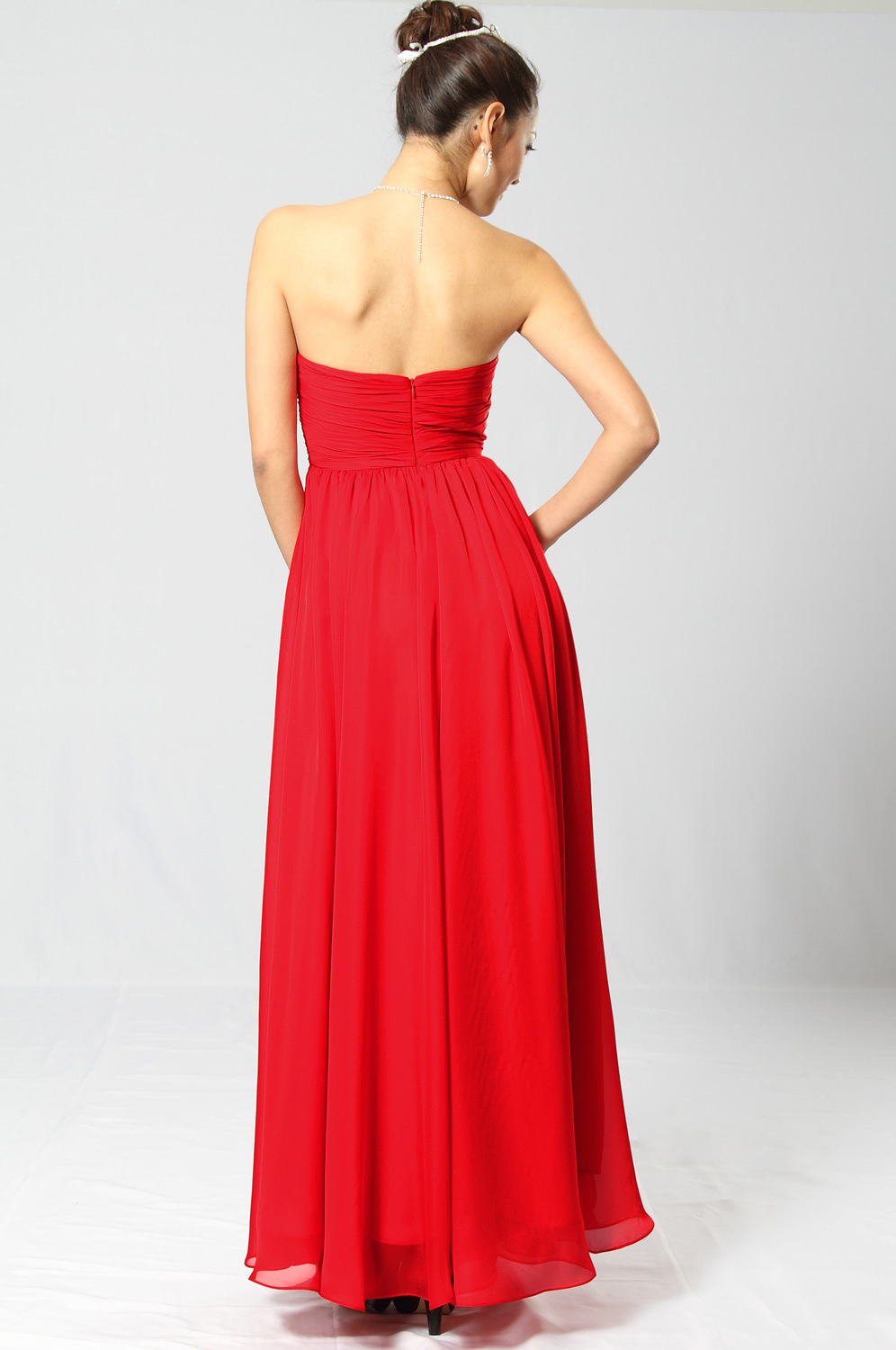 Amazing Red Strapless Evening Gown