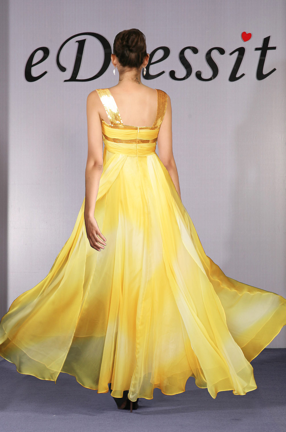 Gradient Elegant Evening Dress