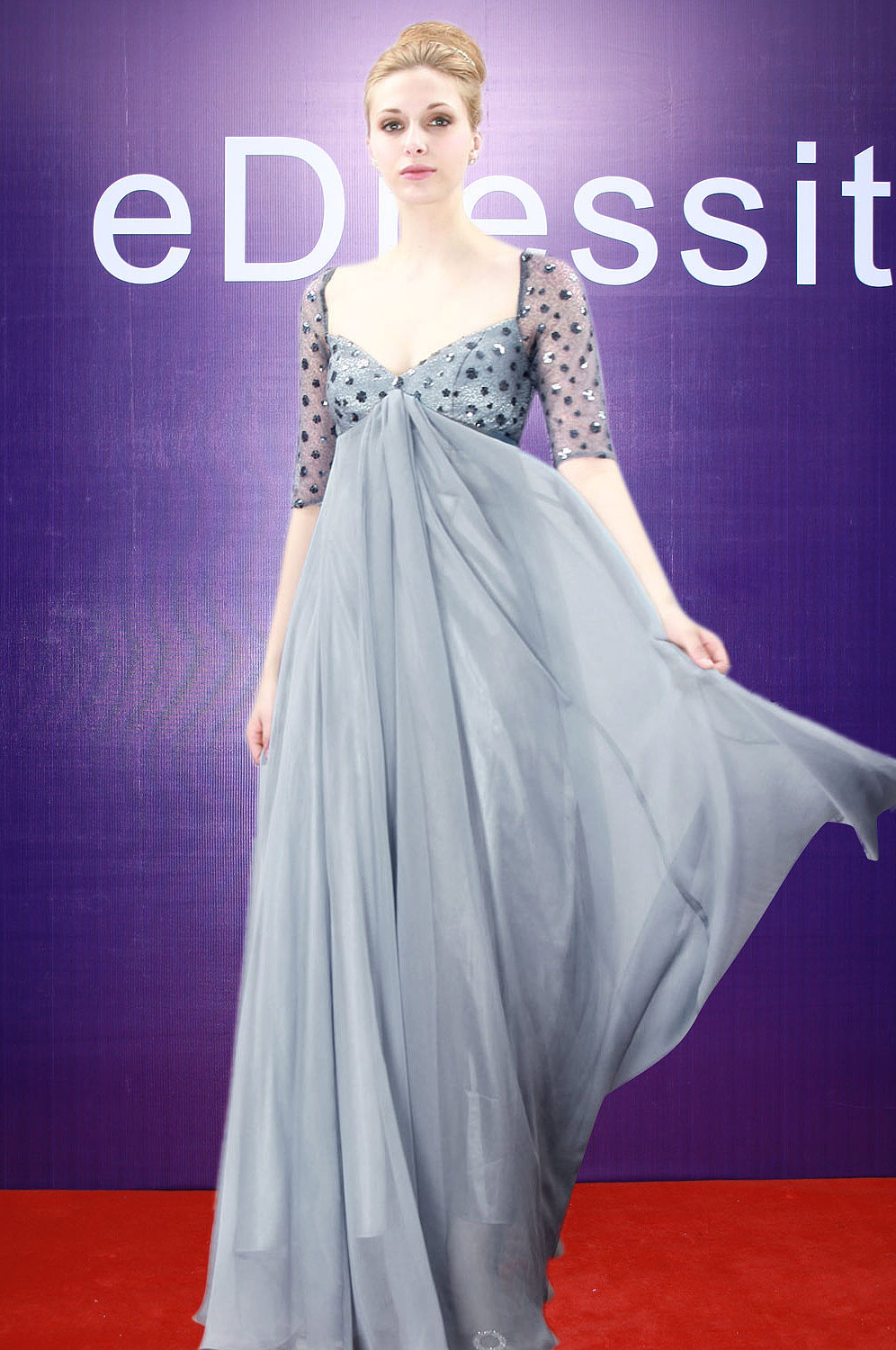 Robe de Soirée Charmant Bleu