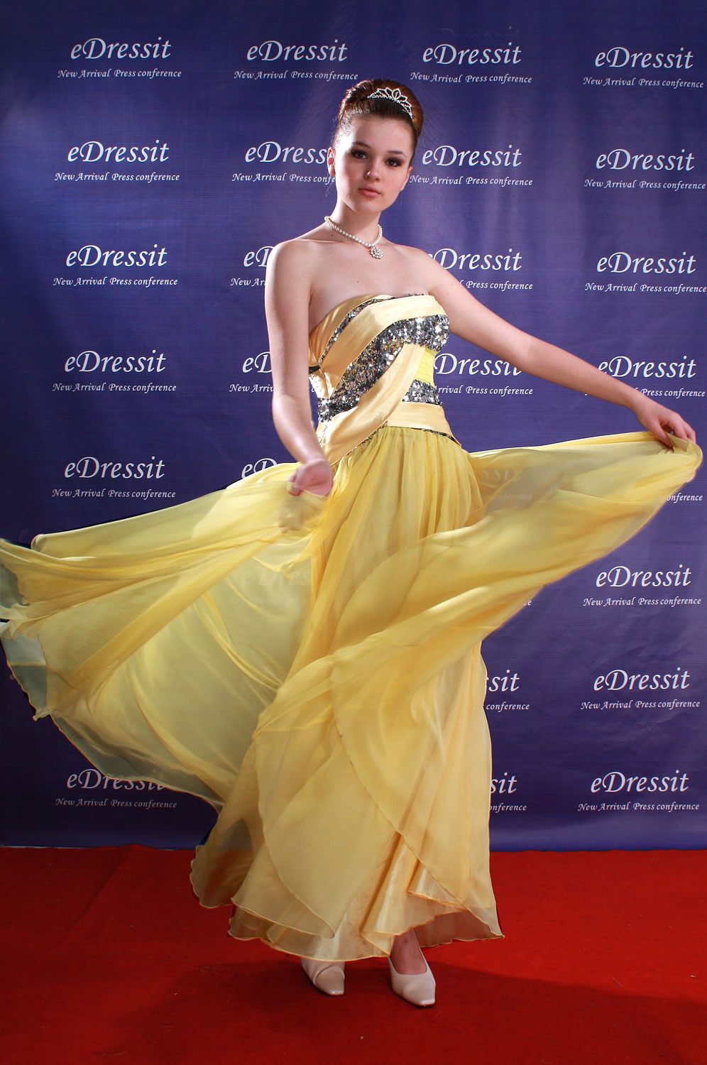 Yellow Sexy Prom Gown Evening Dress