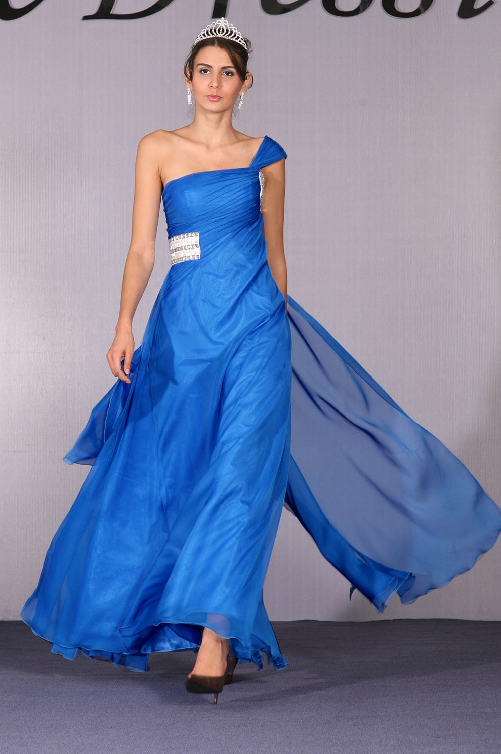 Elegant single cap sleeve Evening Dress