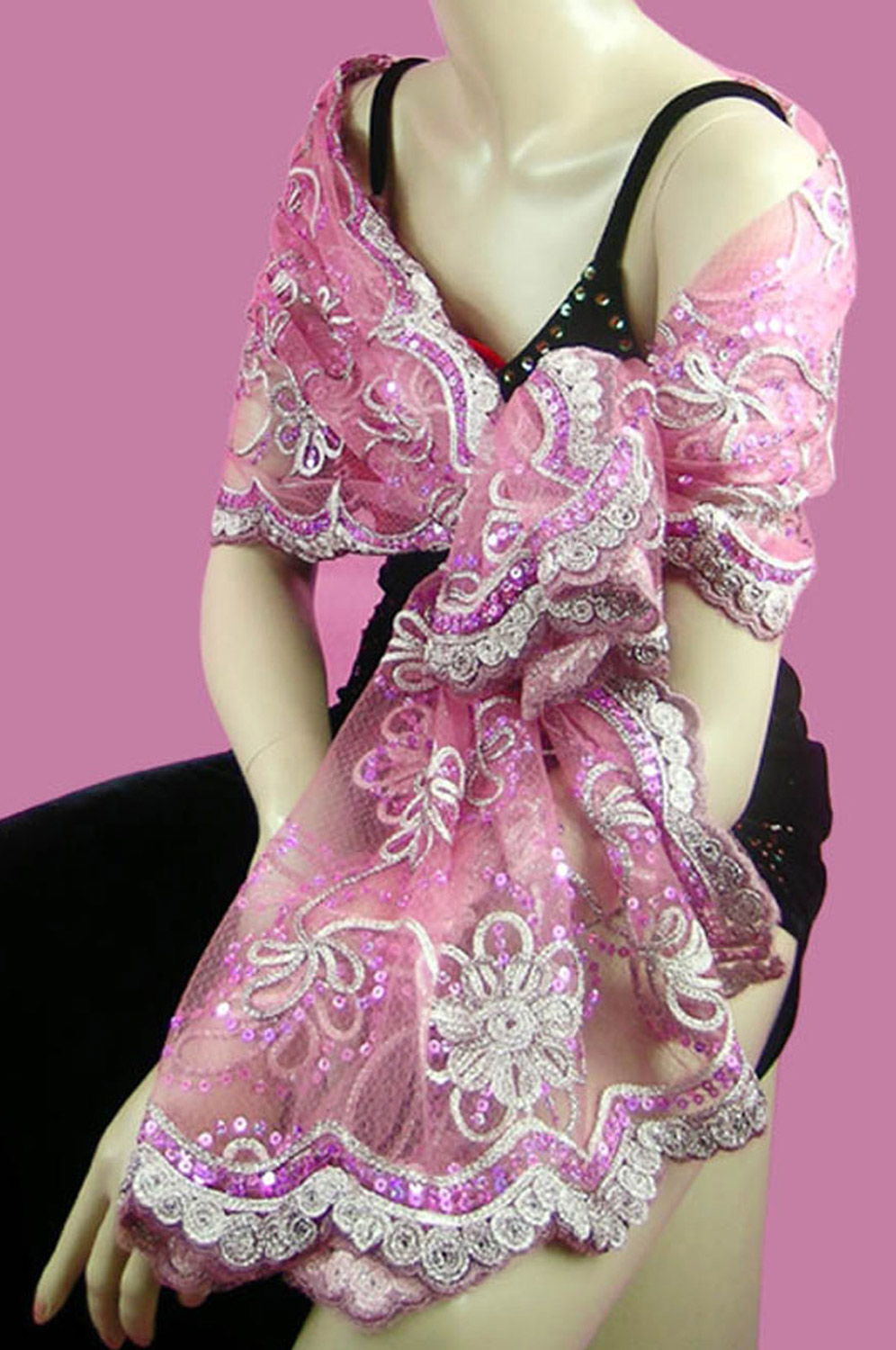 Pink Shawl/Wrap/Bolero