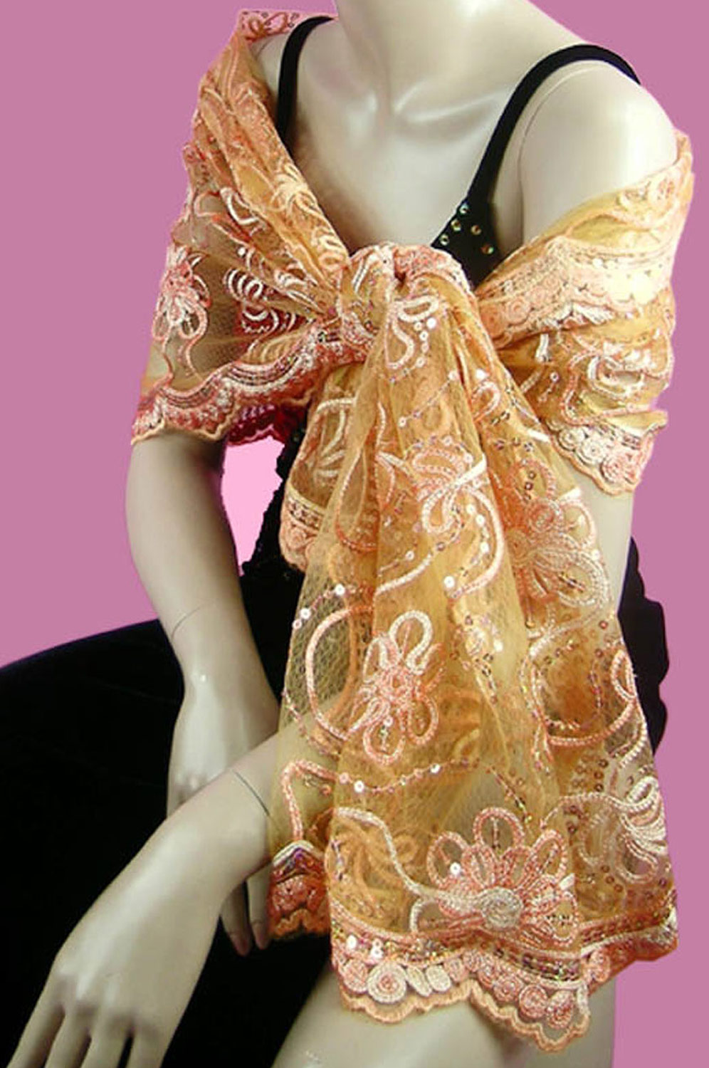 Orange Shawl/Wrap/Bolero