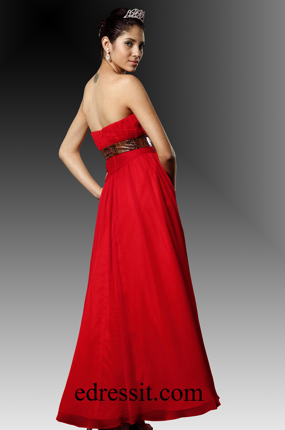 NUEVO VESTIDO DE NOCHE  SIN TIRANTE  ROJO