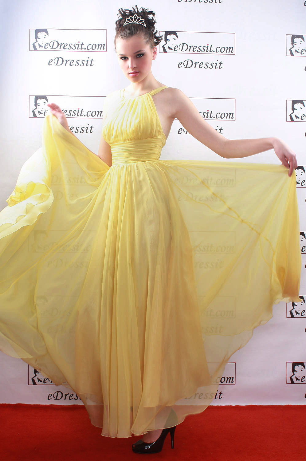 On sale !!  Celebrity Sexy yellow  Prom Gown Evening Dress