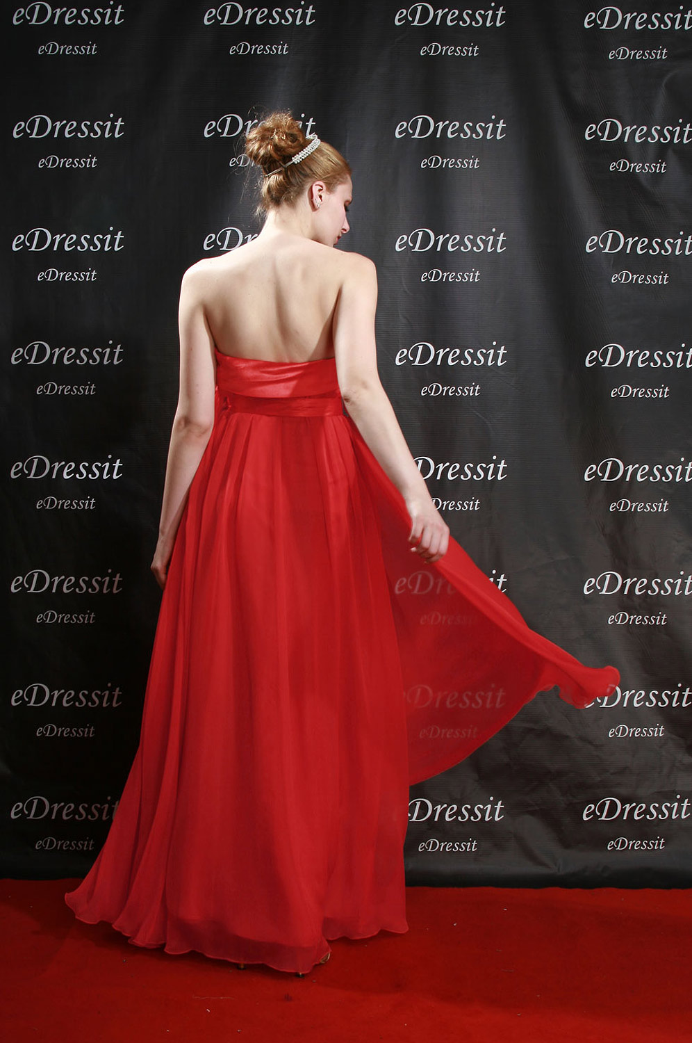 Red Ball Gown Party Evening Dress