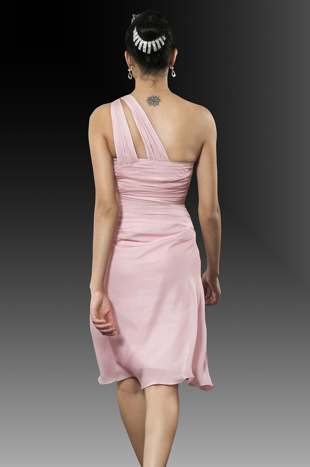 Elegant Jennifer Lopez Ein-Schulter-Träger Cocktailkleid Abendkleid kurz